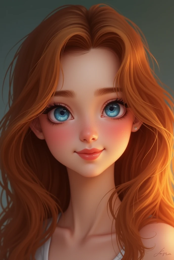 Appearance: Lila has a captivating presence with bright eyes that reflect the color of the sky on a clear day and long, wavy hair., of a reddish brown tone. She has a warm smile and a confident posture., always exuding an aura of kindness and empathy.