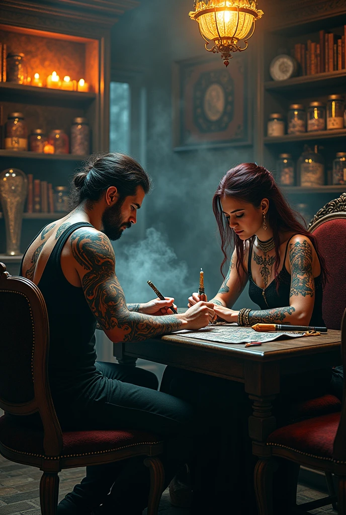 Tattoo shop where there are magicians