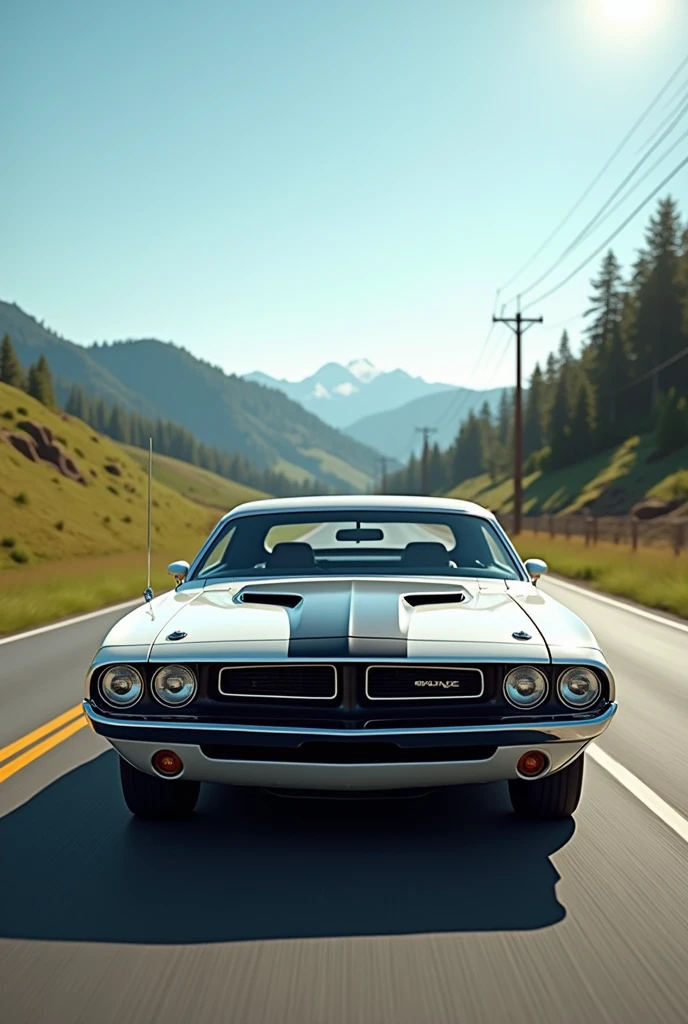 White dodge challenger