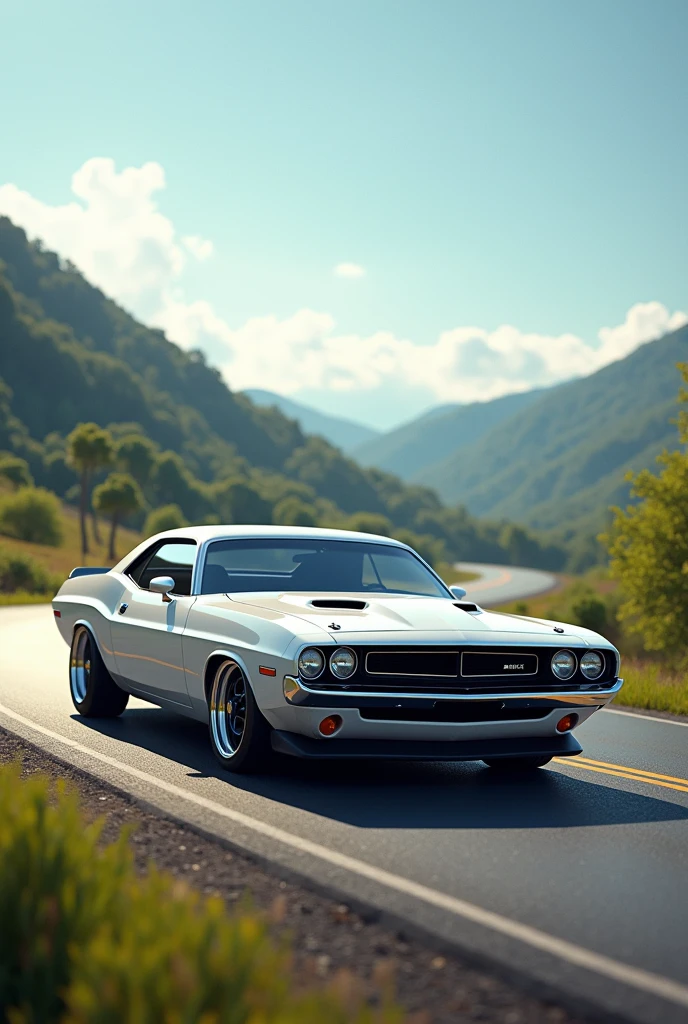 White dodge challenger