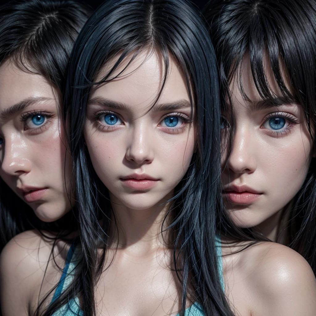 Multiple blue eyes