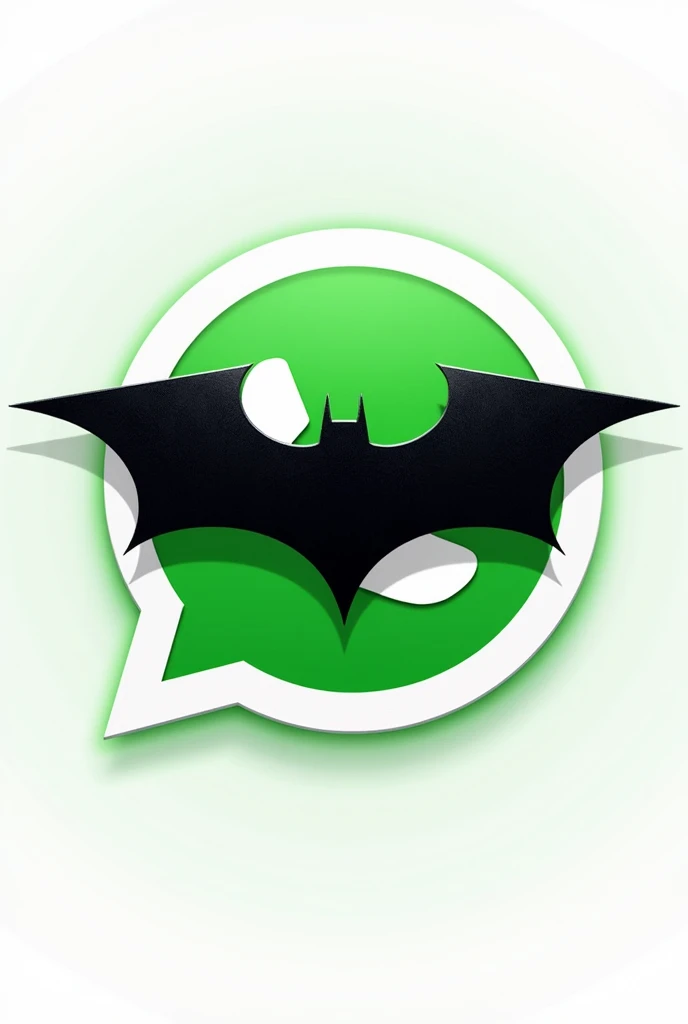 Create a WhatsApp logo icon with a Batman-related symbol. The file must be in PNG and transparent..
