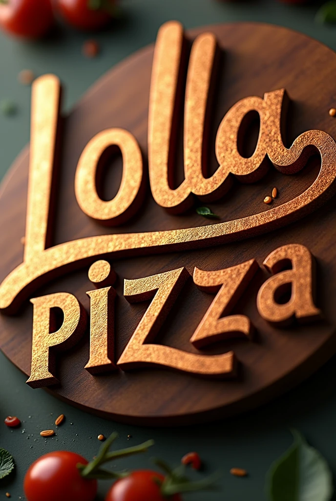 Logo of a Pizzeria written, (LOLLA PIZZA), ultra realisitic, 4K