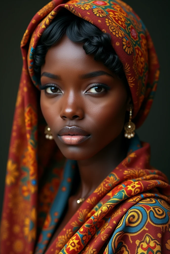 black woman with scarf