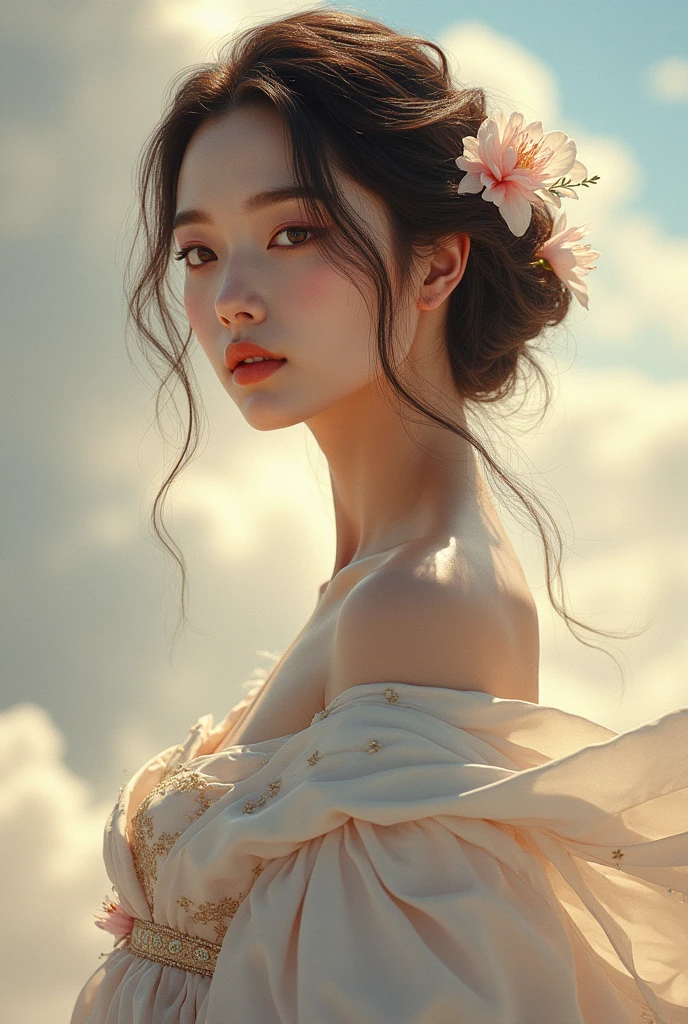 Create an Aphrodite daughter of Zeus and Hera. But with Korean features