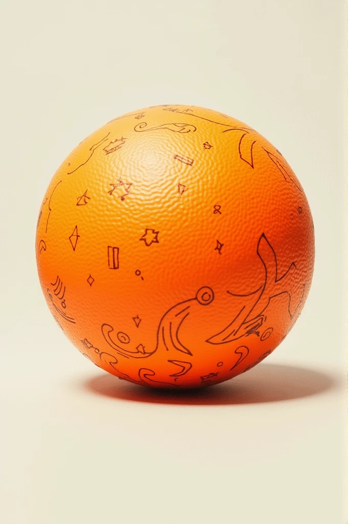 Orange drawing sphere inside a sphere