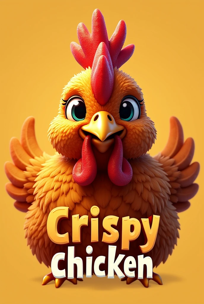 Make a broaster chicken logo that bears the name of: "Crispy Chicken", Make it striking