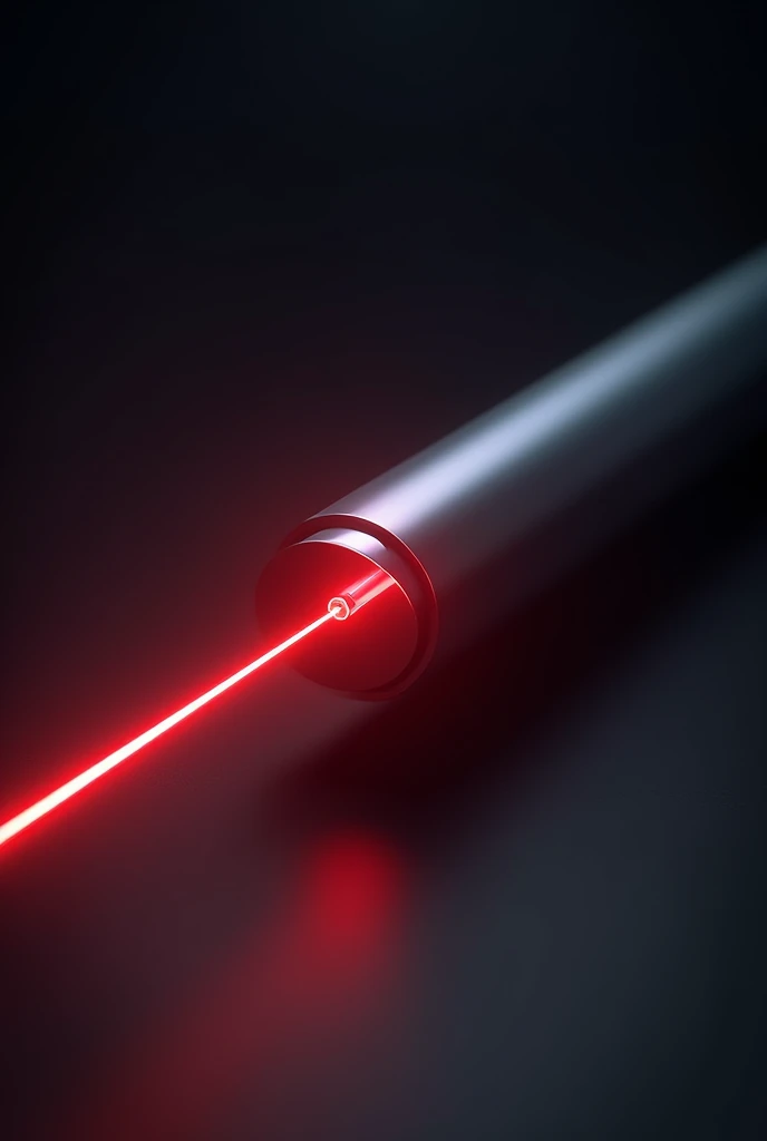 Creates an image with a horizontal laser shining on a cylinder lying down