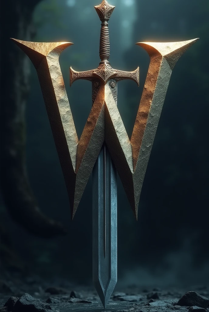 The letter W with a sword
