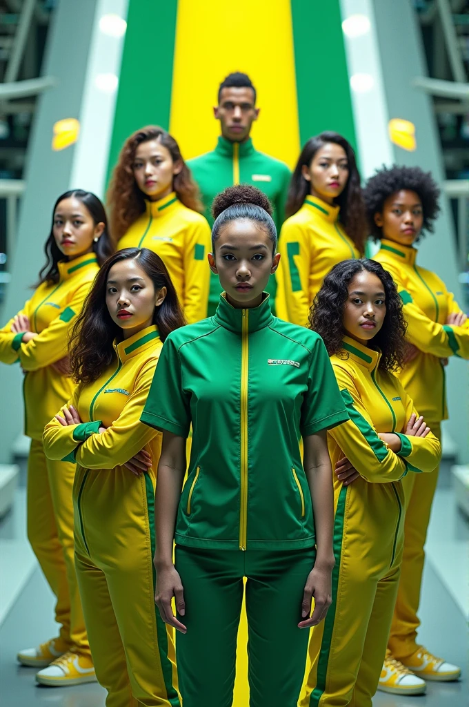 Create a team with the color green, yellow and white