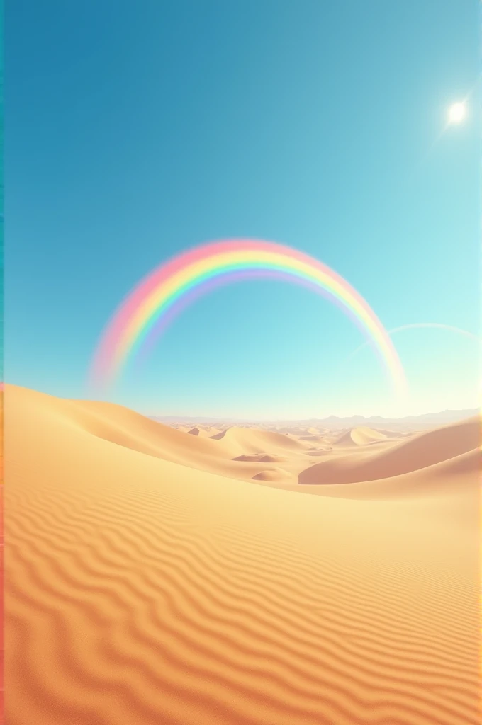 Rainbow in a sunny day of desert