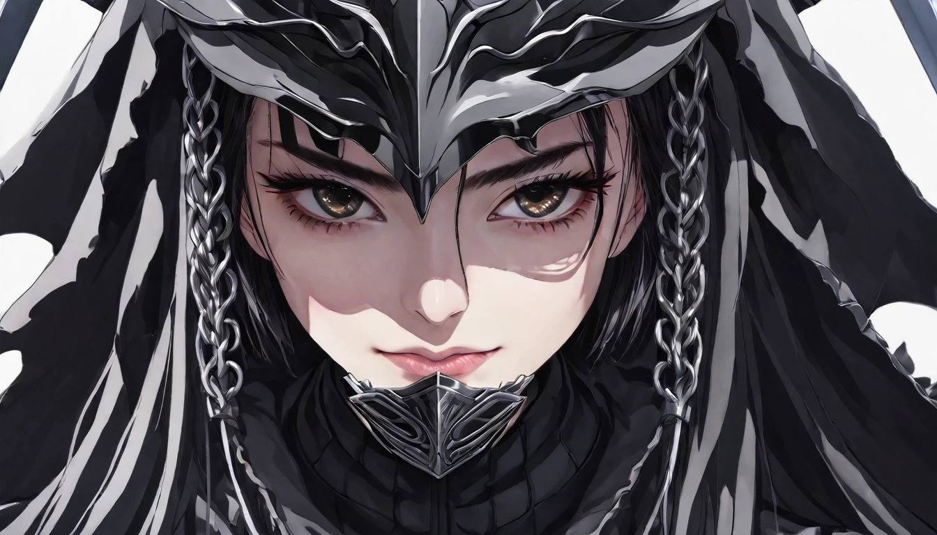 best quality masterpiece, anime,  ninja , cape,close up, black heavy detailed clothes, single person, weapon, art, dark and malevolent, weapon, armor, powerful and intimidating, (masterpiece, best quality, ultra-detailed, best shadow), (detailed background, dark fantasy) , armor, high detailed background, girl in demon slayer art, demon slayer art style, epic anime art, God death
