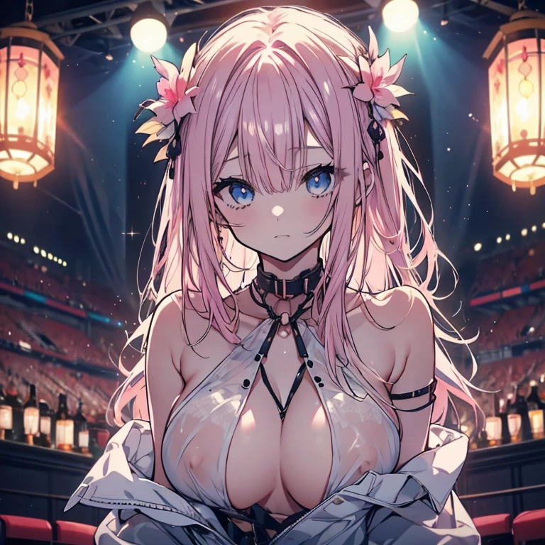 1 person、Mature、Ample breasts、Long Hair、Nipples、Areola、naked、Embarrassing、Nipplesを見せる、Dark Area、Pink Hair、Light blue eyes、Nipples、milk、bracelet、Dark Area屋、Chained、Like a slave、Nipplesを見せる、Underground auction、Human trafficking、prostitution、Number on neck、Number on neckの焼印、Item Number、naked、Exciting audience seats、Yellow spotlight、Ceremony、auction、The bid was successful.、Feelings of despair、Watery eye、High resolution、Highest quality