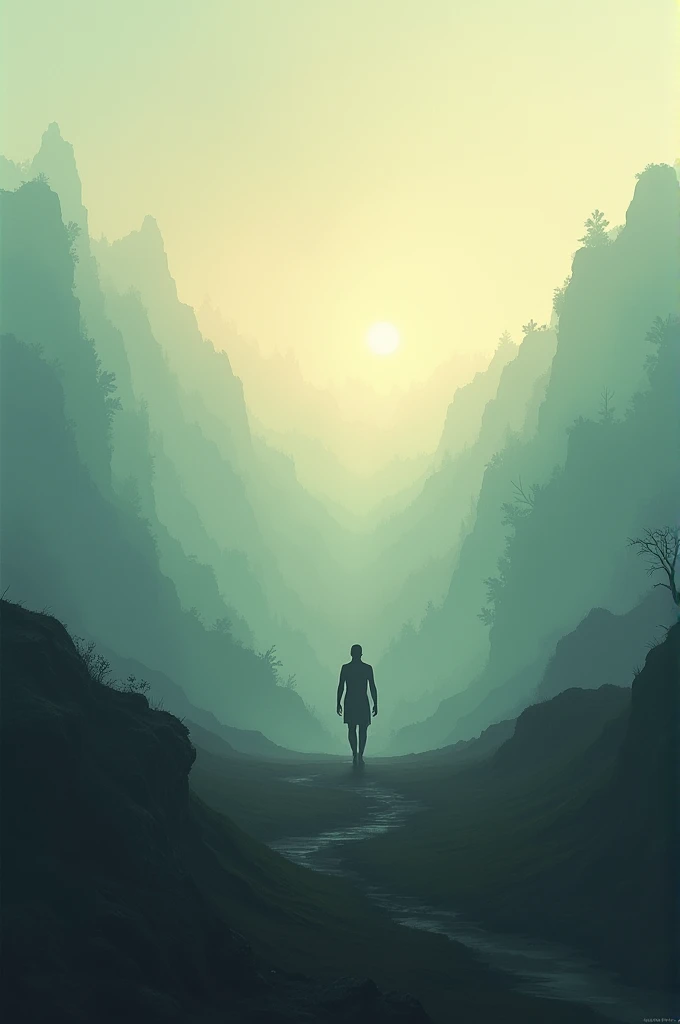 Figure fades into the horizon as the landscape transforms