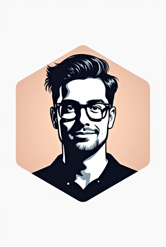 tiktok content creator logo, of man, with glasses video creator, that looks professional