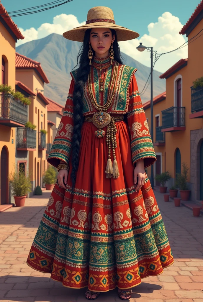 Model for jewelry of cholita paceña