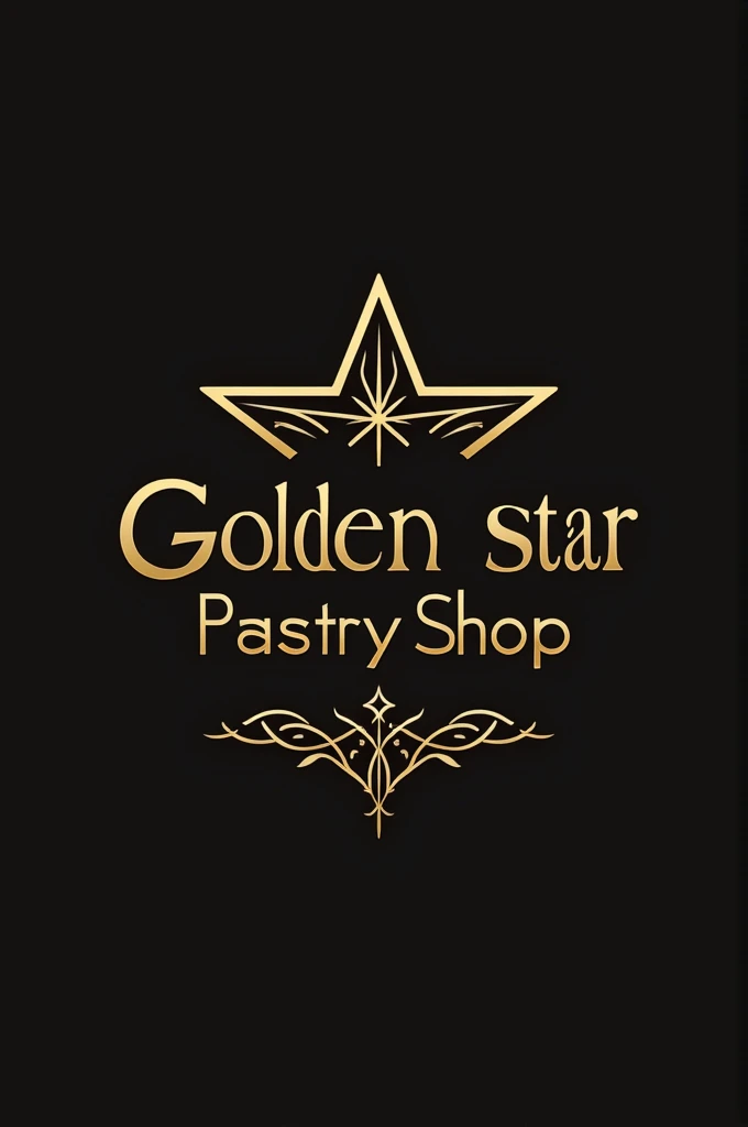 Create a logo for a pastry shop, Her name is Golden Star Pastry Shop, write everything in Portuguese