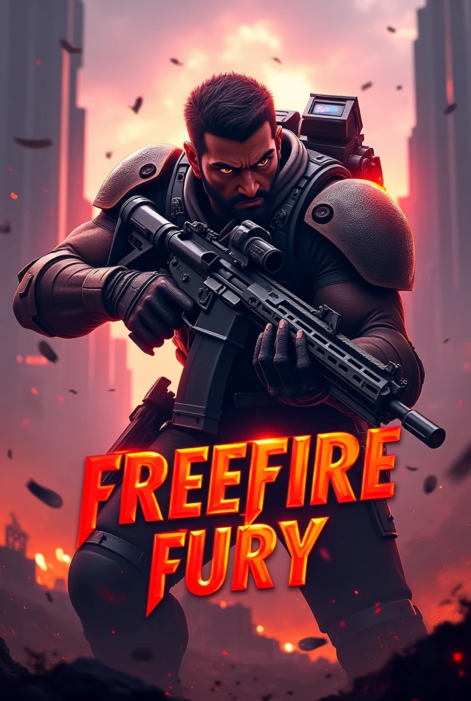 Banner for gaming YouTube channel name "FreeFire Fury" 9:16
