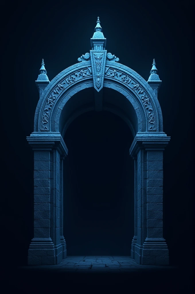 Logo with the triumphal arch in dark blue color relating to the Templars 