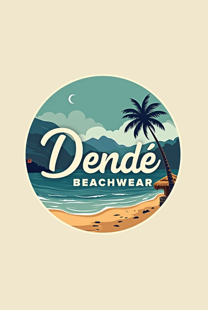 logo with a porto da barra theme and the name Dendê beachwear