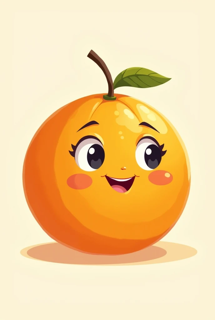 An easy drawing of an orange with a face 