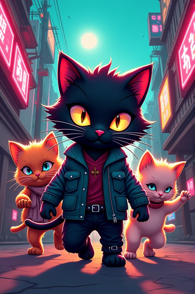 crea una imagen de Kitty Gang y Agust D de BTS