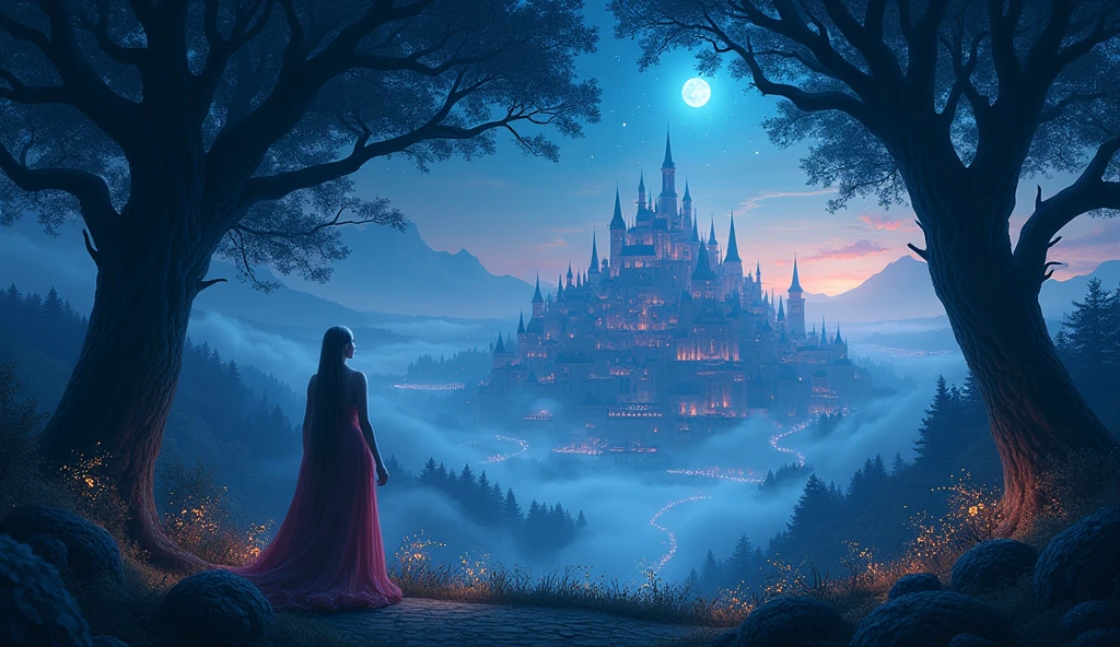 fantasy night scenery for wallpaper