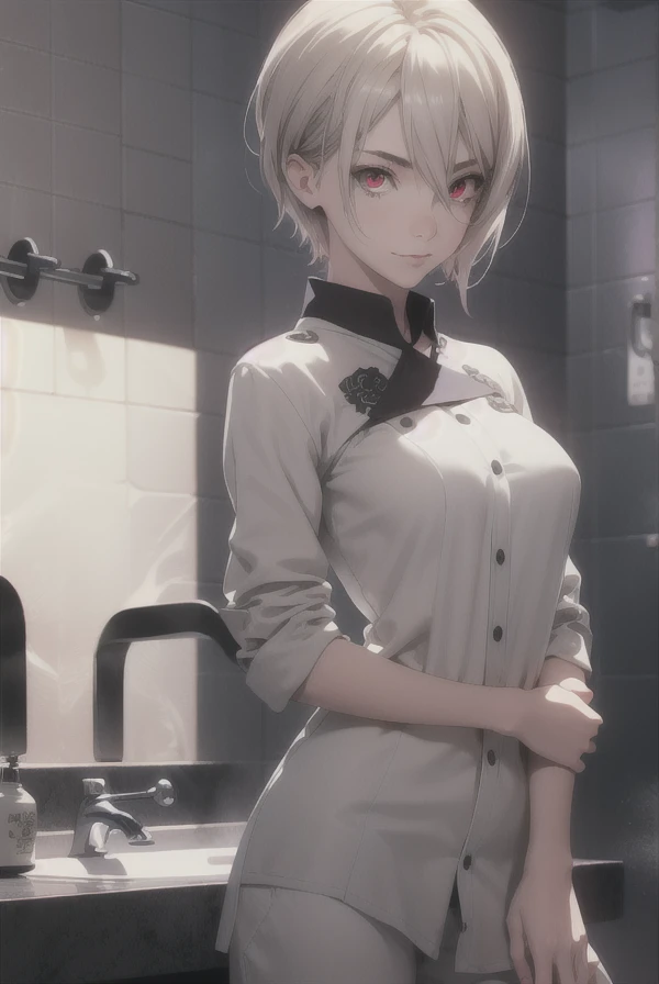 alicenakiri, alice nakiri, short hair, (red eyes:1.3), white hair, hair between eyes, smile,all nude,pink nipple,
BREAK indoors, showerroom,
BREAK looking at viewer, (cowboy shot:1.5),
BREAK (masterpiece:1.2), best quality, high resolution, unity 8k wallpaper, (illustration:0.8), (beautiful detailed eyes:1.6), extremely detailed face, perfect lighting, extremely detailed CG, (perfect hands, perfect anatomy),