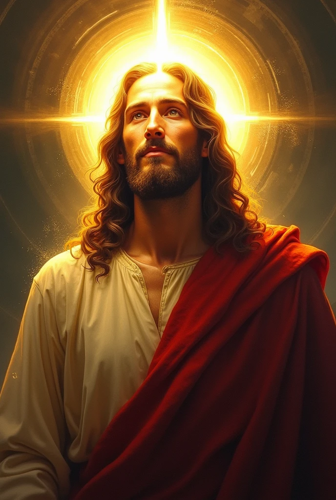 Draw me Jesus with his head shining to the point that his face cannot be seen.