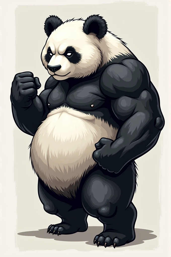 Panda bodybuilder para estampa de camisa