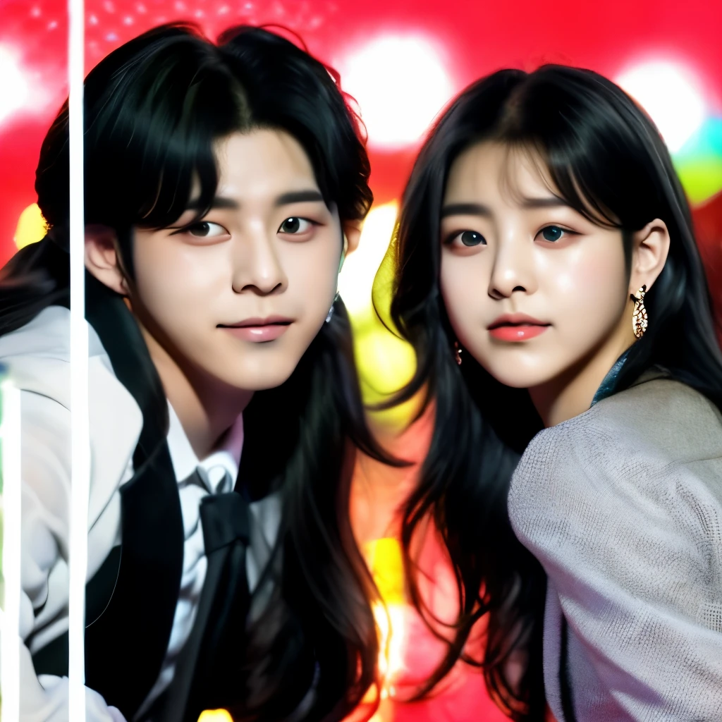 Idol kpop, Black hair, Red eye
