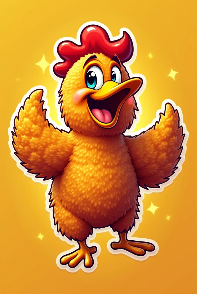 Make a broaster chicken logo called "Crispy Chicken", Use bright colors, to make the broaster chicken look crispy, make it a little more realistic 
