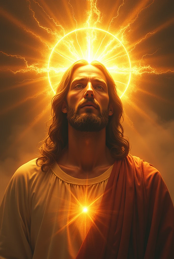 Draw me Jesus with his head shining like the sun so that his face cannot be seen