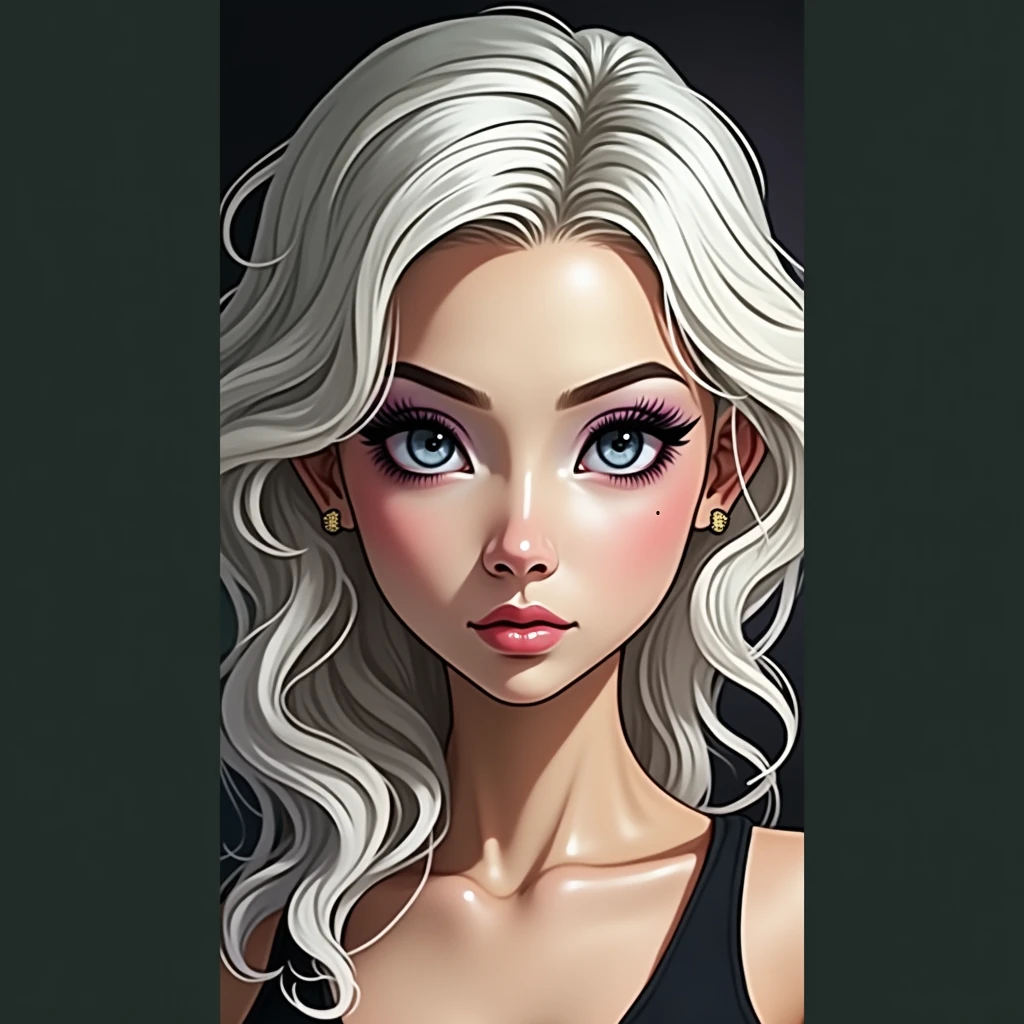 Hyperrealistic photo of the perfect spunky teenage girl, perfect makeup, I think, arched eyebrows, long, thick eyelashes, black eyeliner, purple eyeshadow, Perfect sexy face, Cute little nose, curved lips, pomade, perfect breasts, press, thin waist, perfect ass, mechanical suits, realistic nipples,