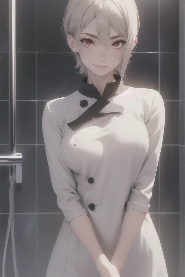 alicenakiri, alice nakiri, short hair, (red eyes:1.3), white hair, hair between eyes, smile,all nude,pink nipple, shower room,
BREAK looking at viewer, (cowboy shot:1.5),
BREAK (masterpiece:1.2), best quality, high resolution, unity 8k wallpaper, (illustration:0.8), (beautiful detailed eyes:1.6), extremely detailed face, perfect lighting, extremely detailed CG, (perfect hands, perfect anatomy),