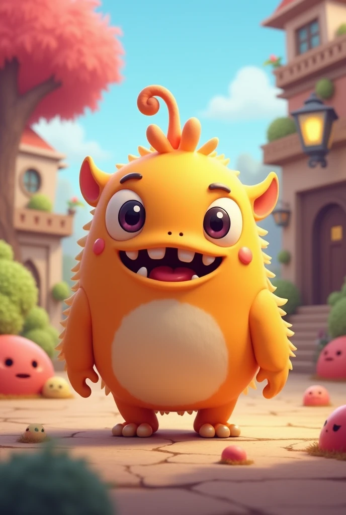 Cute little monster game mascot