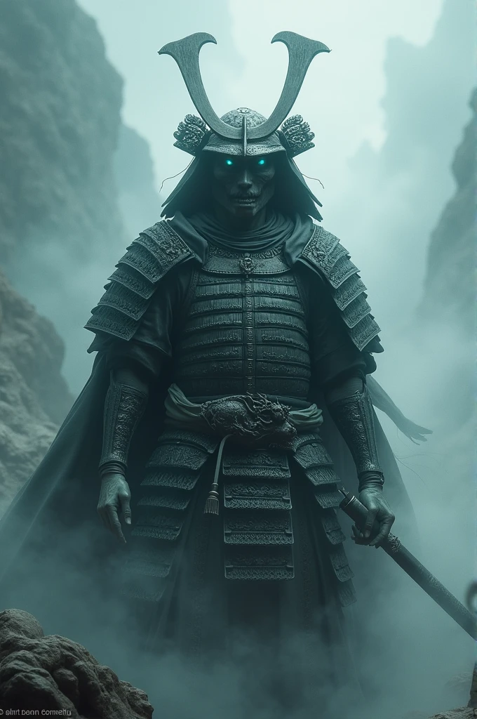 a spectral samurai in dragon bone armor