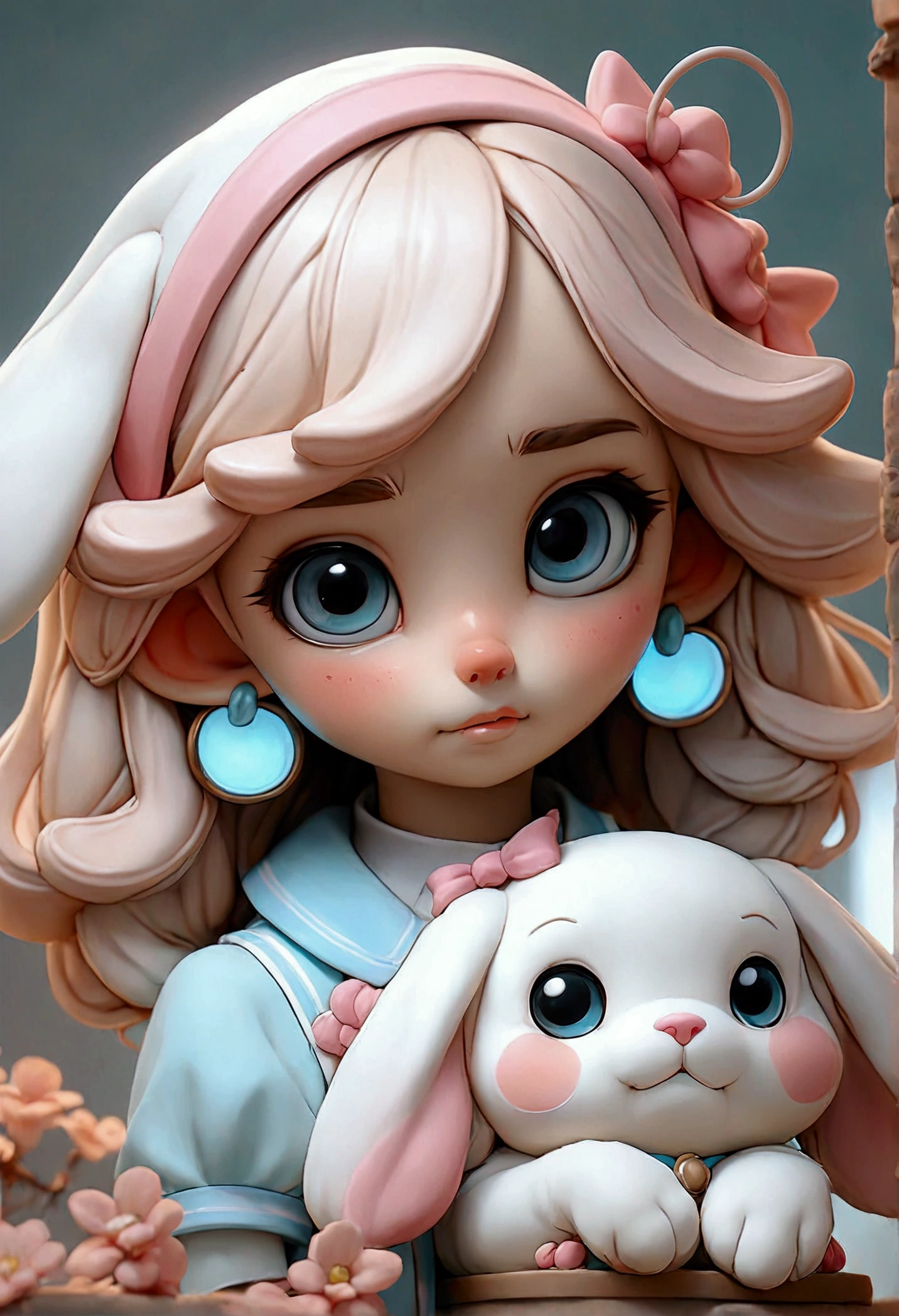 cinnamoroll, pink and pastel blue, Wallpaper, sweet girl, bright and big eyes