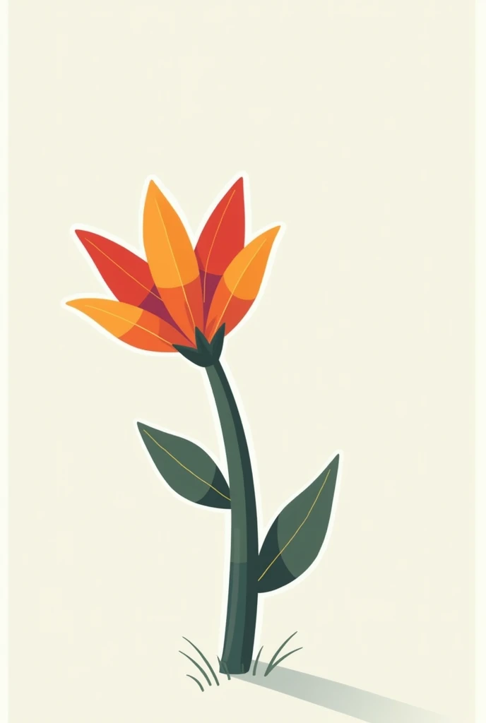 I want a flower that is not realistic, It looks like a drawing or a sticker, a flower in the shape of the letter L