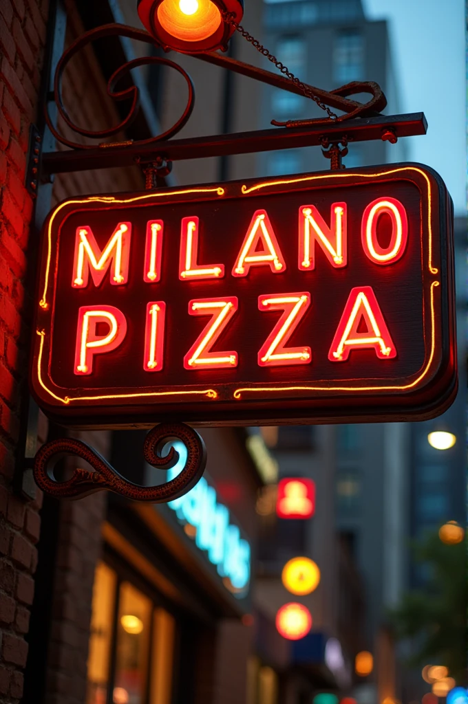 Enseigne "Milano Pizza" alliant les pizzas italiennes et le karting