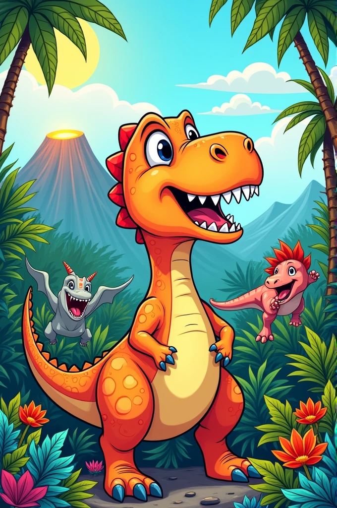 Make a dinosaur coloring book cover 