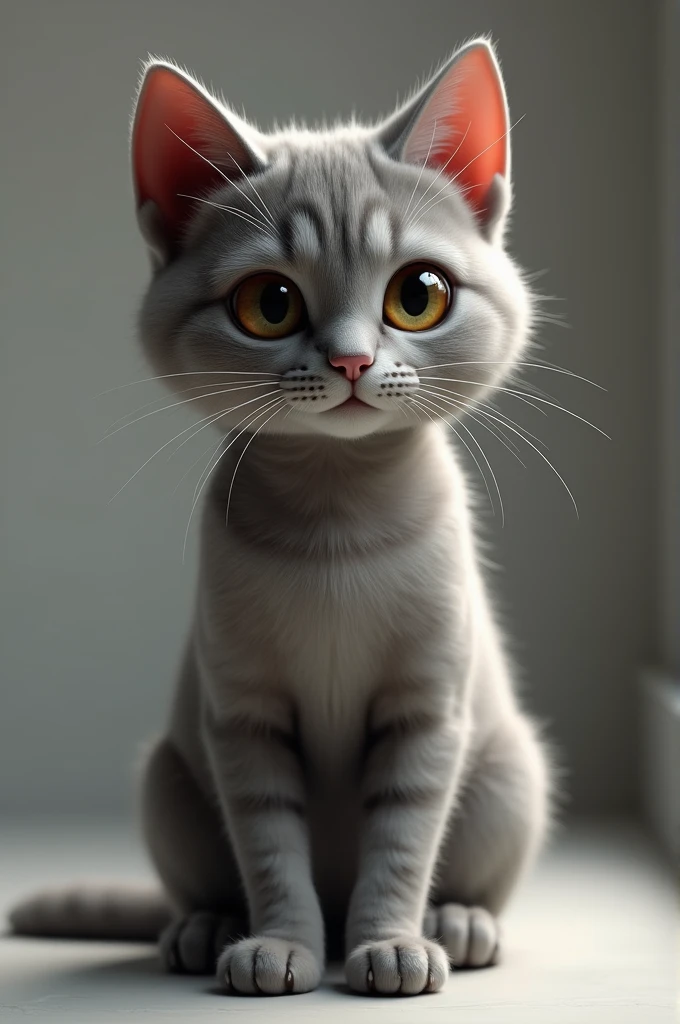 3d realistic cat photo in 4k using computer 