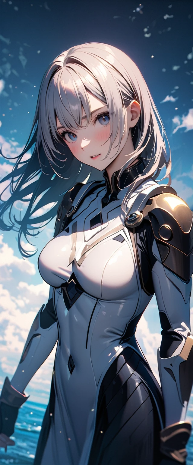 8k,fond d'écran d'une unité CG extrêmement détaillée, chef d'oeuvre,haute résolution,qualité supérieure,qualité supérieure real texture skin,hyper réaliste,Augmenter la résolution,Photos brutes,meilleure qualité,très détaillé,le fond d'écran,Éclairage cinématographique,Trace de rayons,Nombre d'or, casser ,de nombreuses étoiles scintillent dans un beau ciel nocturne d'hiver lumineux, ciel étoilé à longue exposition avec de nombreuses orbites circulaires, silhouette d'une jolie jeune femme aux cheveux longs avec ses mains dans les poches de son manteau le regardant, photo prise de loin, Photo d'en bas, magnifique kaléidoscope à expositions multiples superposées, hunter x hunter type with a text in the middle "AKA GOD AIM"
