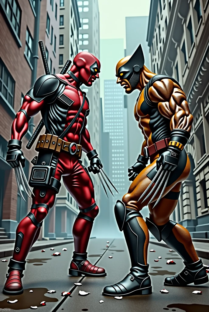 Create a picture of Deadpool and Wolverine together