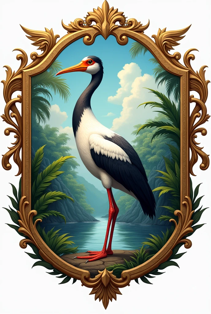 F1 coat of arms inspired by the tuiuiu bird 
