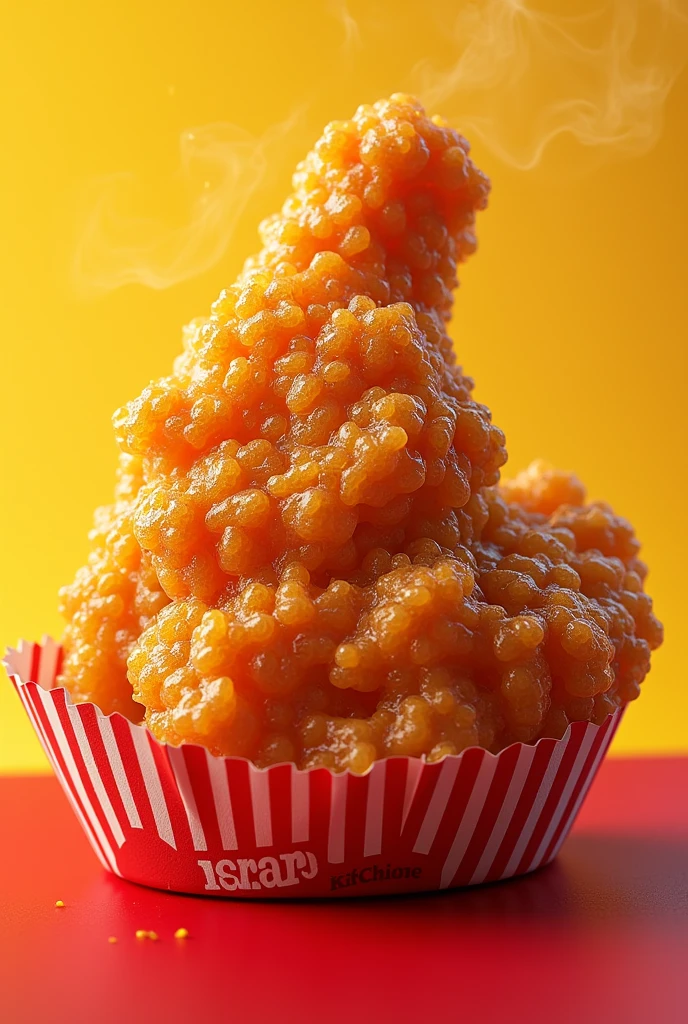 Make a broaster chicken logo called "Crispy Chicken" that is written, Use bright colors, Make the broaster chicken look crispy, make it realistic, Get inspired by KFC