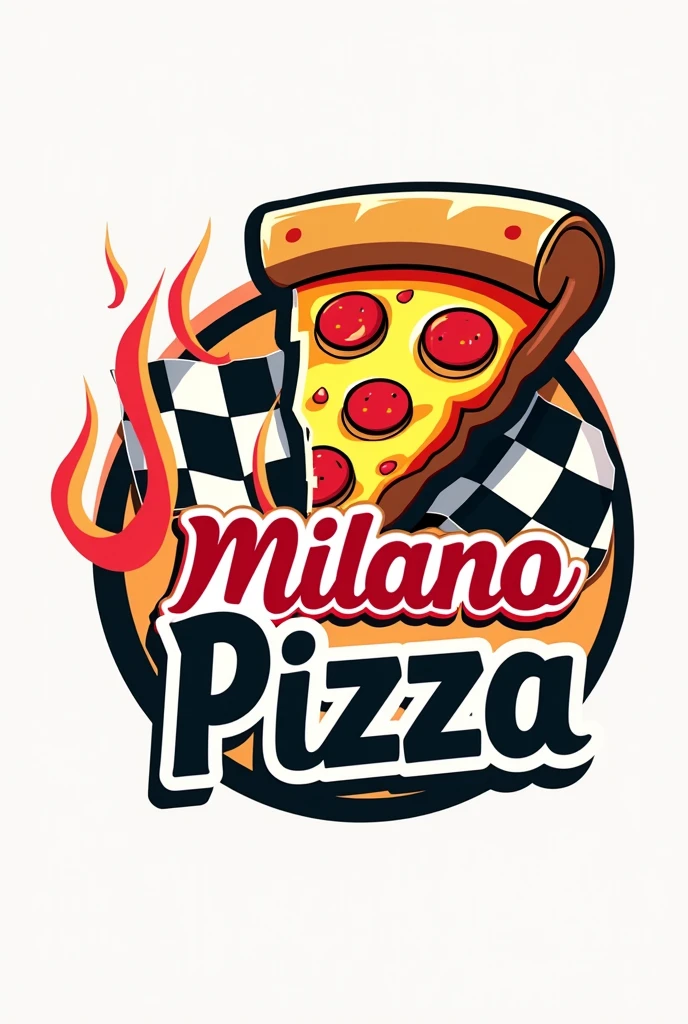 Logo entreprise "Milano Pizza" pour la pizzeria du karting électrique