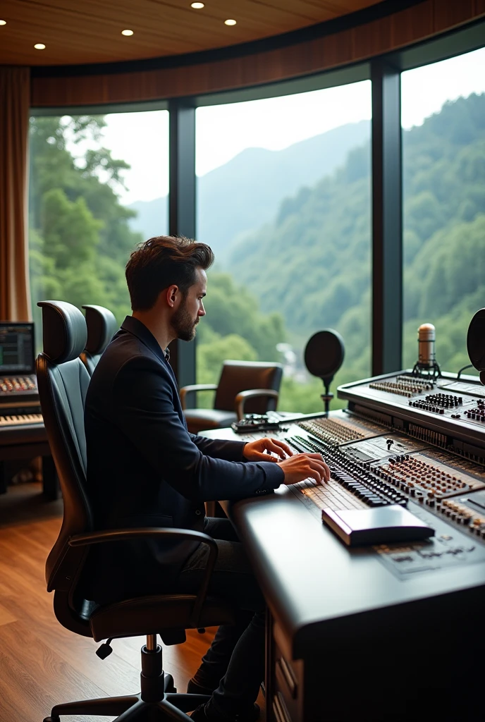 Producer in beautiful studio