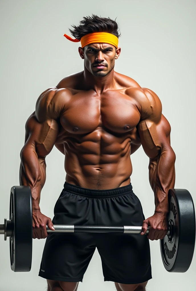 Create an avatar with an athlete headband lifting weights