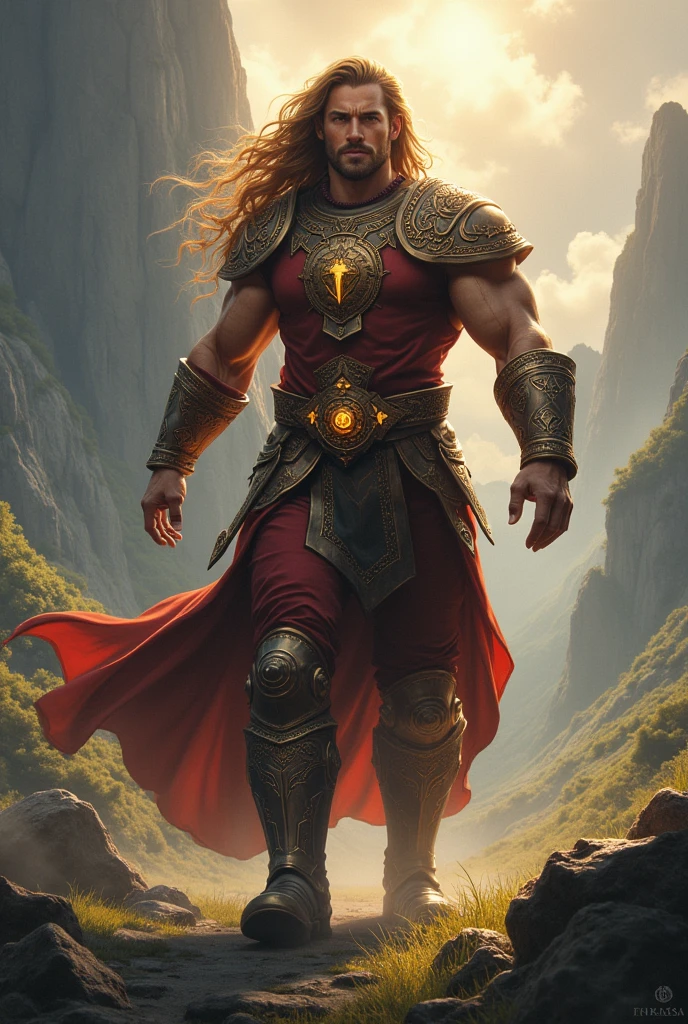 There lived a god called Eirik. He was brave and powerful,with brown hair